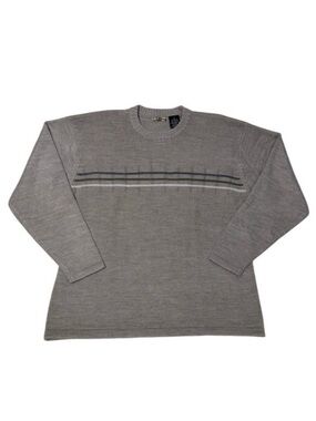 Vintage Quiksilver Gray Sweater Crewneck Ribbed Stripe Detail 90s Y2K Dadcore XL